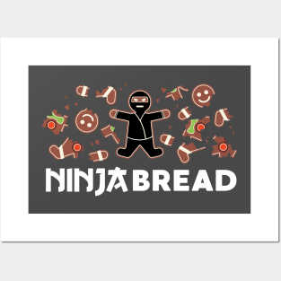 Ninja Bread Gingerbread Man Funny Christmas Posters and Art